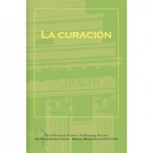 Healing pamphlet in Spanish, green front cover