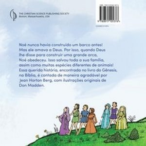 Children's book Noah's Ark back cover in Portuguese