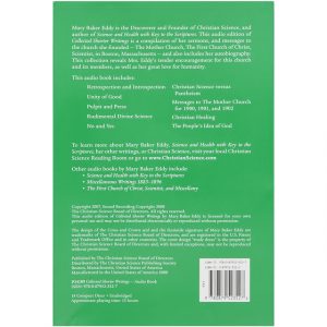Collected Shorter Writings of Mary Baker Eddy Audio CD back cover